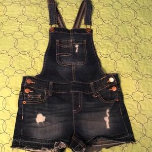 Justice denim shortalls.
